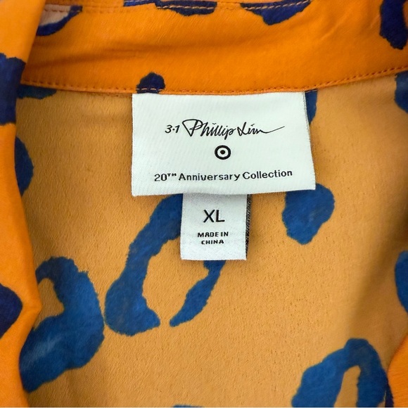 3.1 PHILLIP LIM Target Orange and Blue Leopard Print Patterned Blazer Sz XL NWOT - Picture 7 of 16
